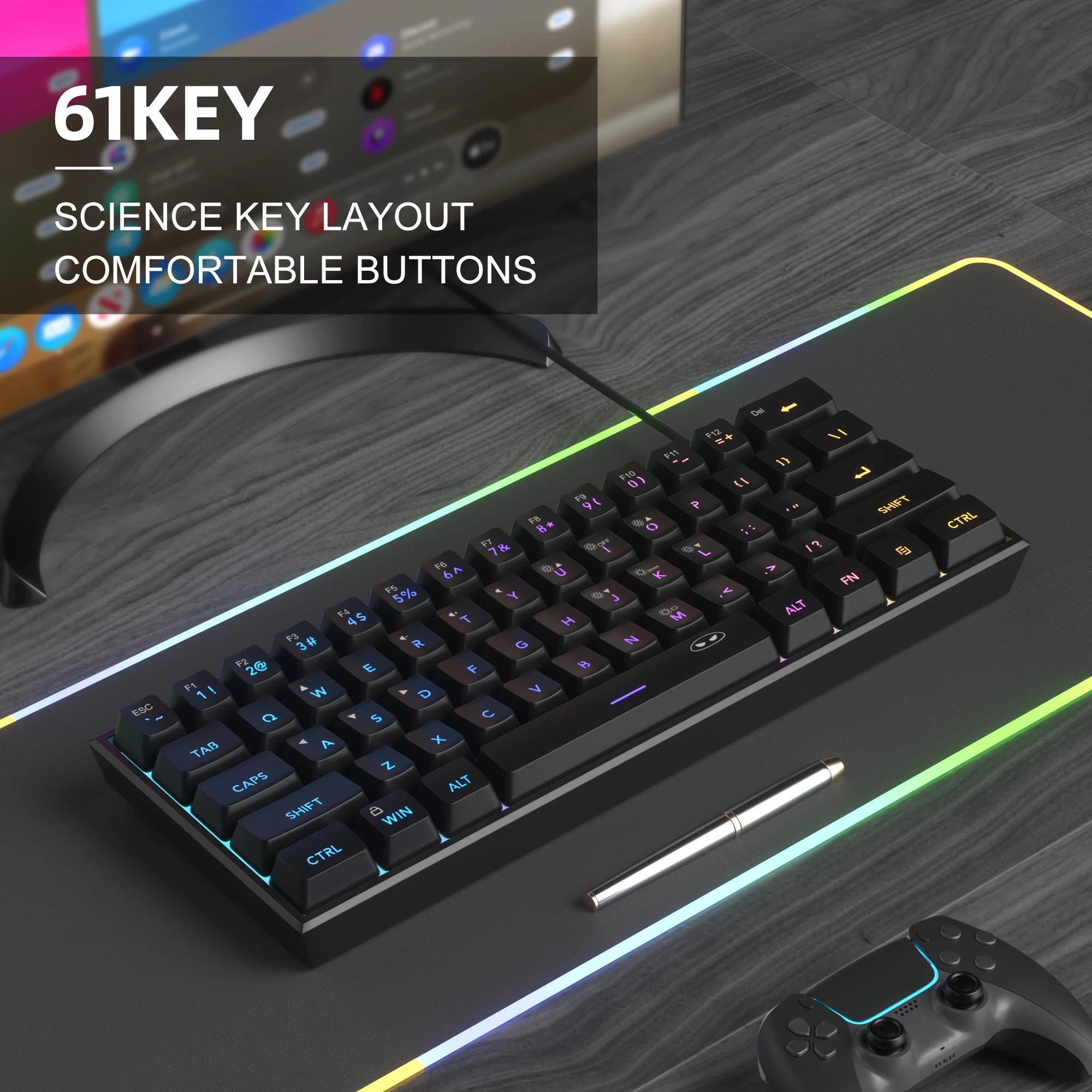 Gaming Keyboard, RGB ,Waterproof Mechanical