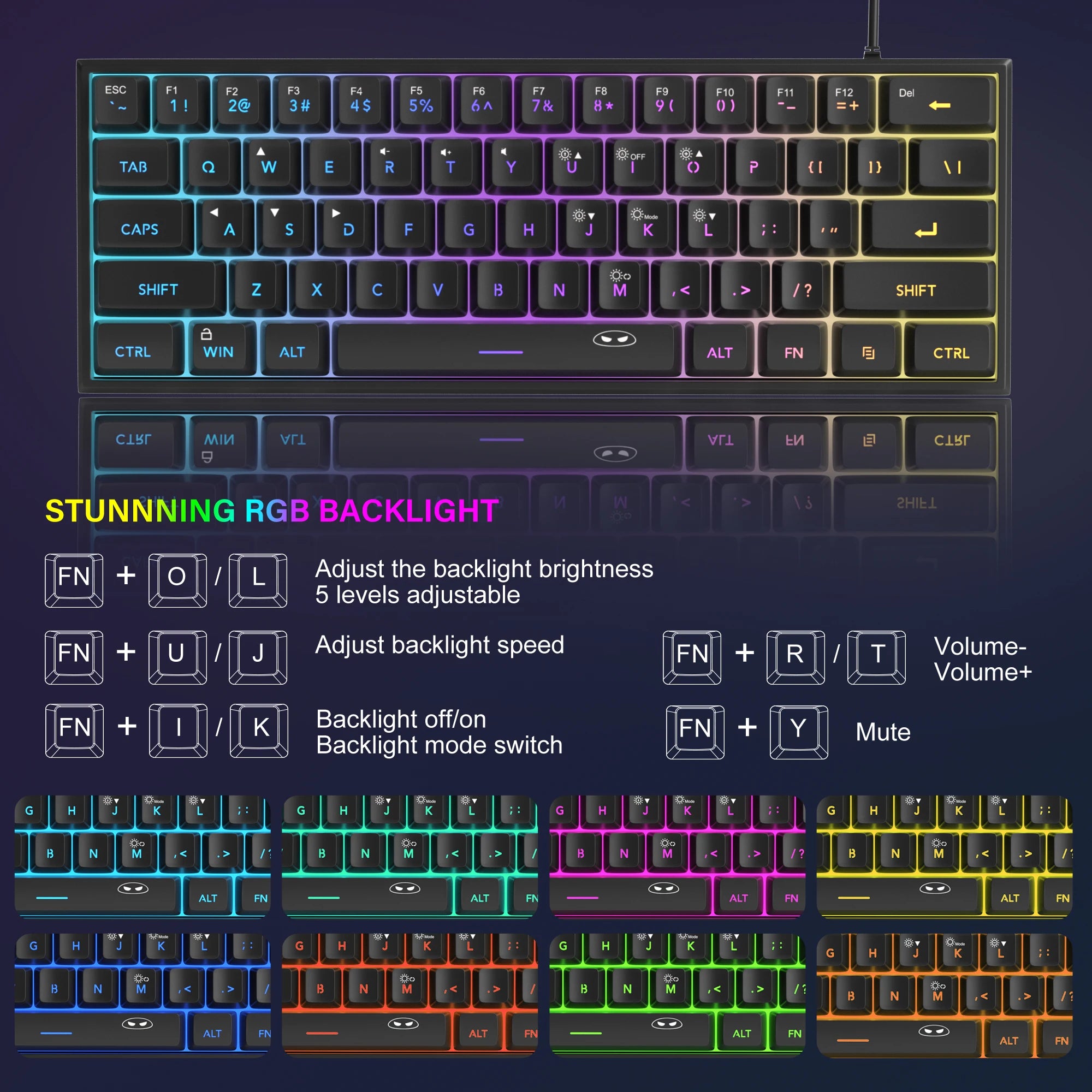 Gaming Keyboard, RGB ,Waterproof Mechanical